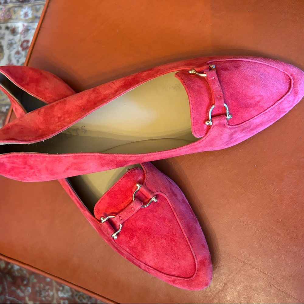 Talbots Tomato Red Women's Suede Pointed Toe Loafers Size 9.5